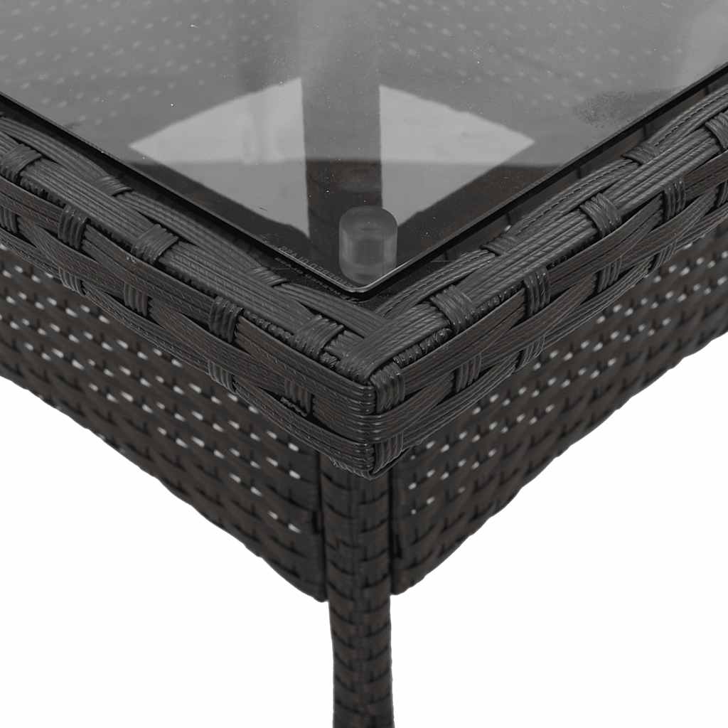 5 részes fekete polyrattan/üveg kerti étkezőgarnitúra párnákkal