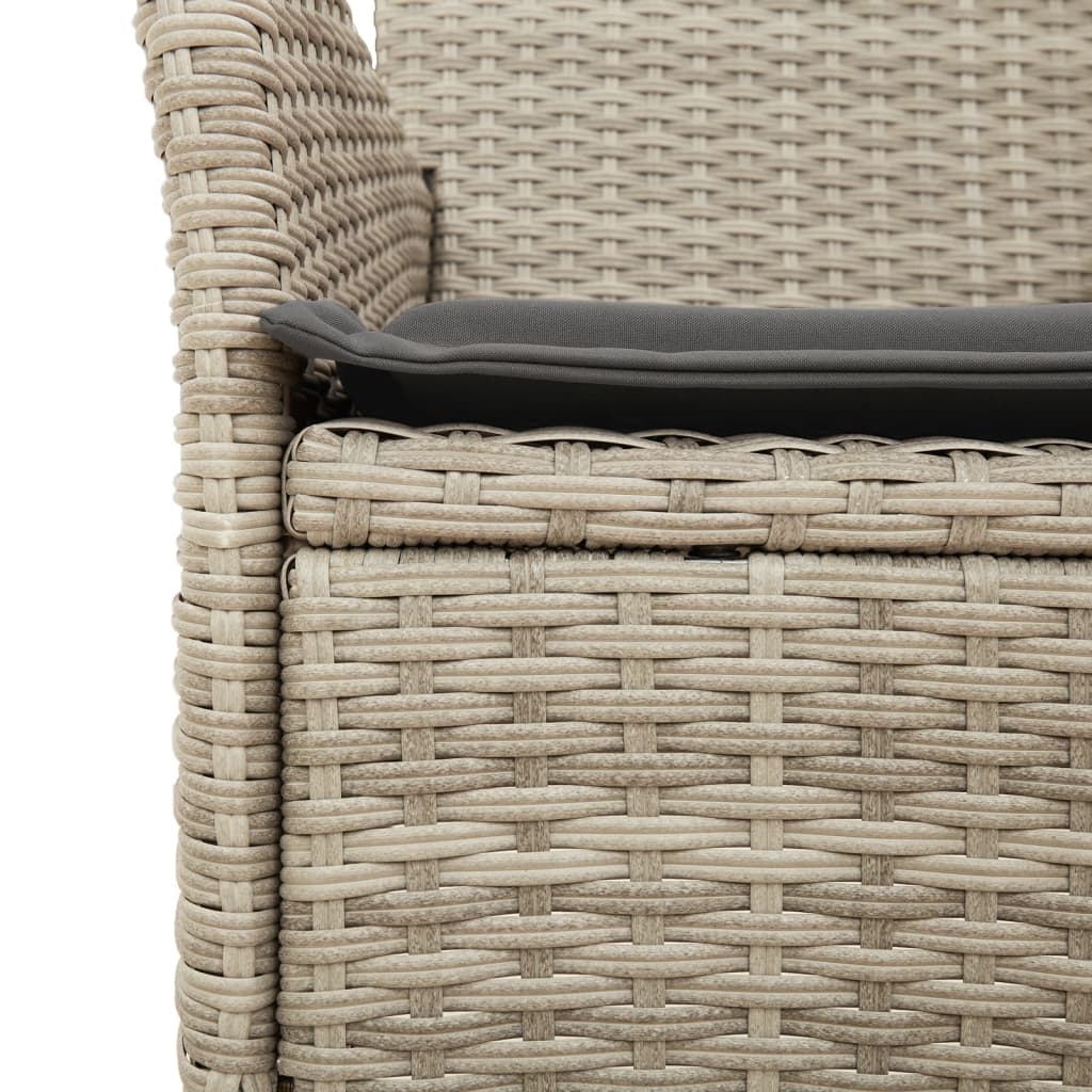 5 részes szürke polyrattan/üveg kerti étkezőgarnitúra párnával
