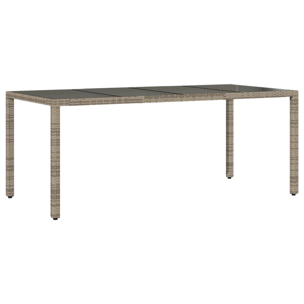 9 részes szürke polyrattan/üveg kerti étkezőgarnitúra párnával