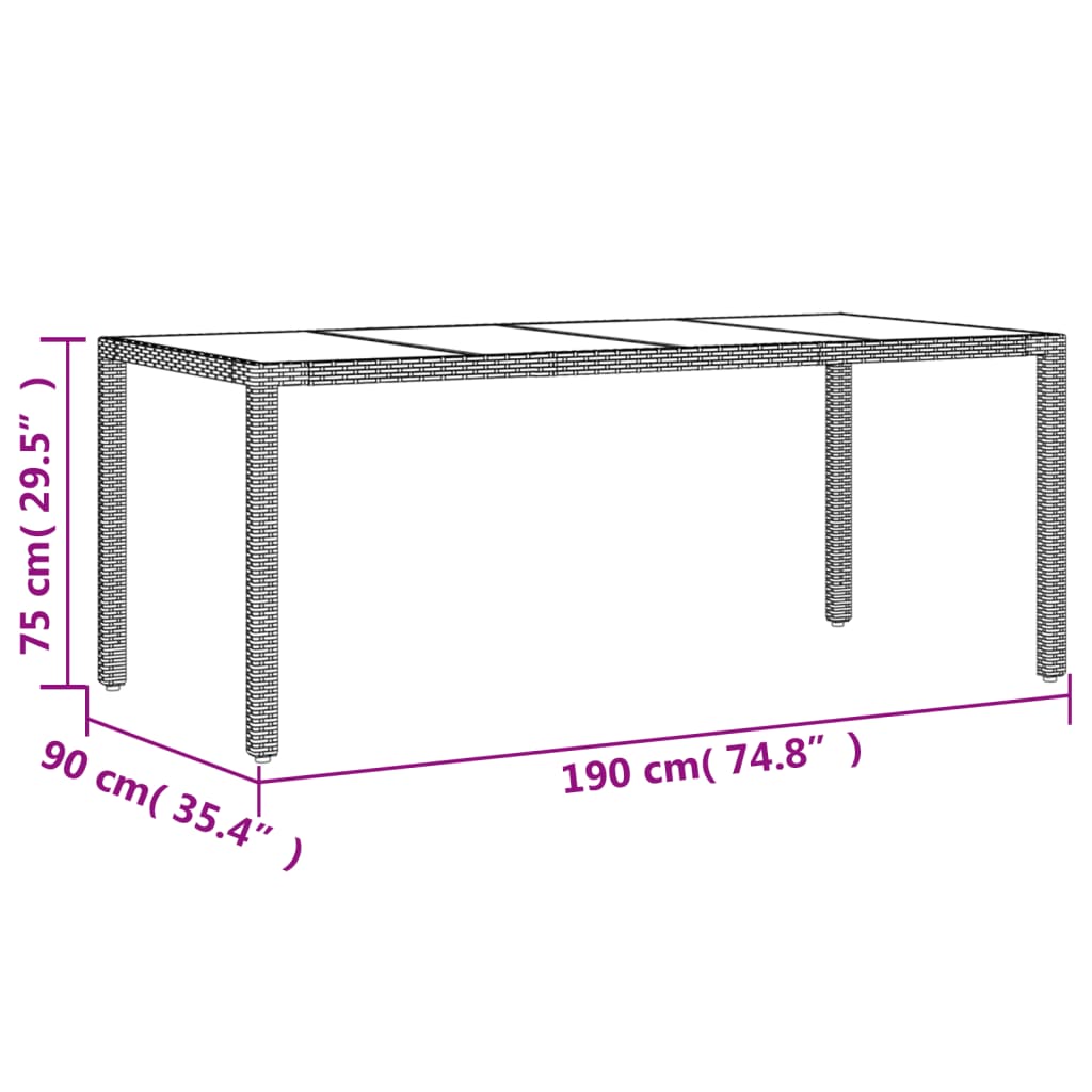 9részes fekete polyrattan/akácfa kerti étkezőgarnitúra párnákkal