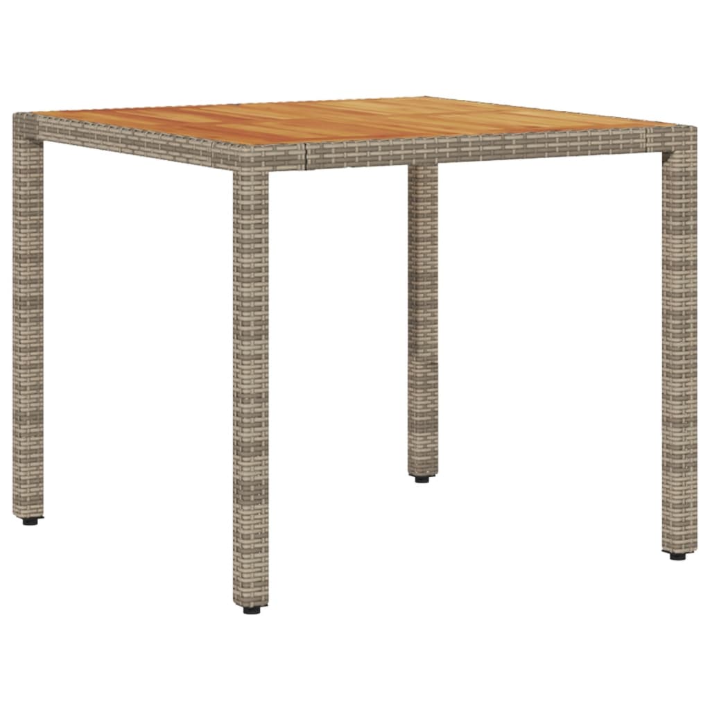 5részes szürke polyrattan/akácfa kerti étkezőgarnitúra párnával