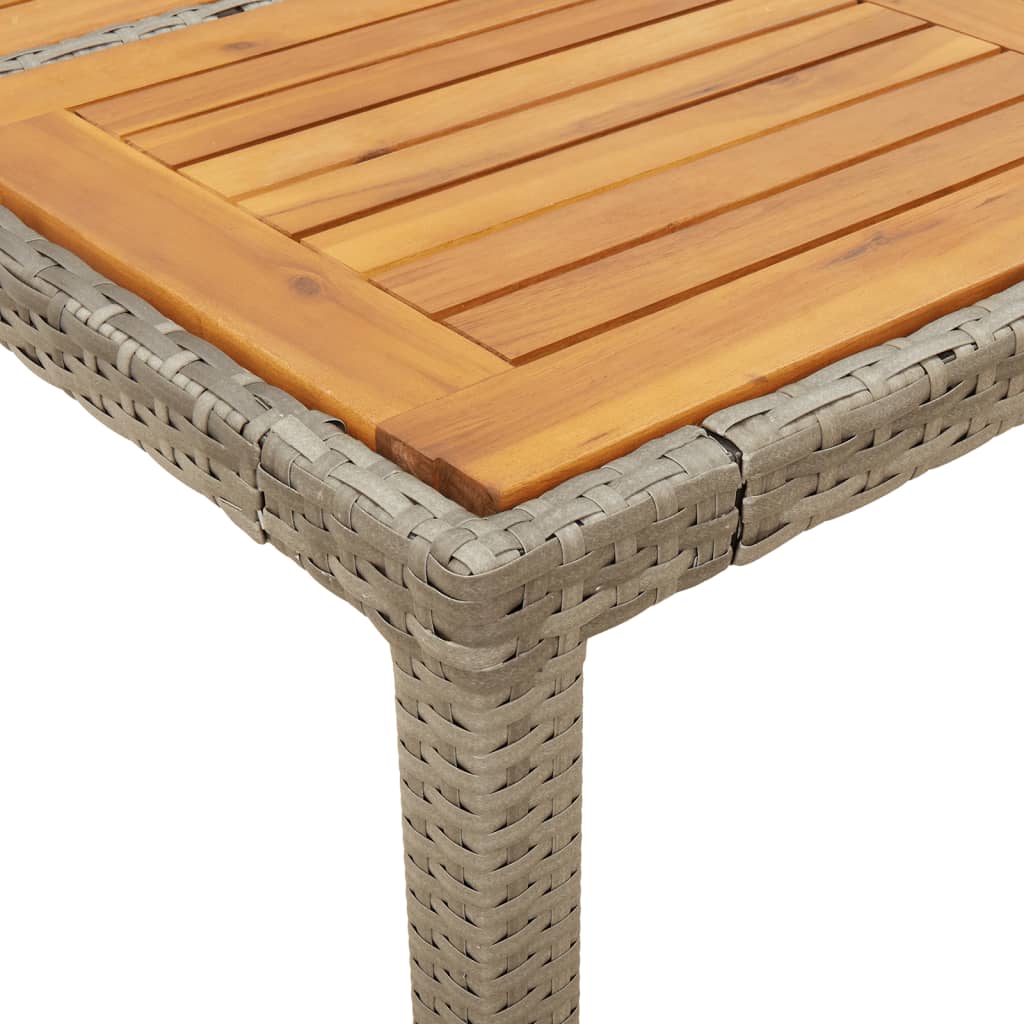 7részes szürke polyrattan/akácfa kerti étkezőgarnitúra párnával