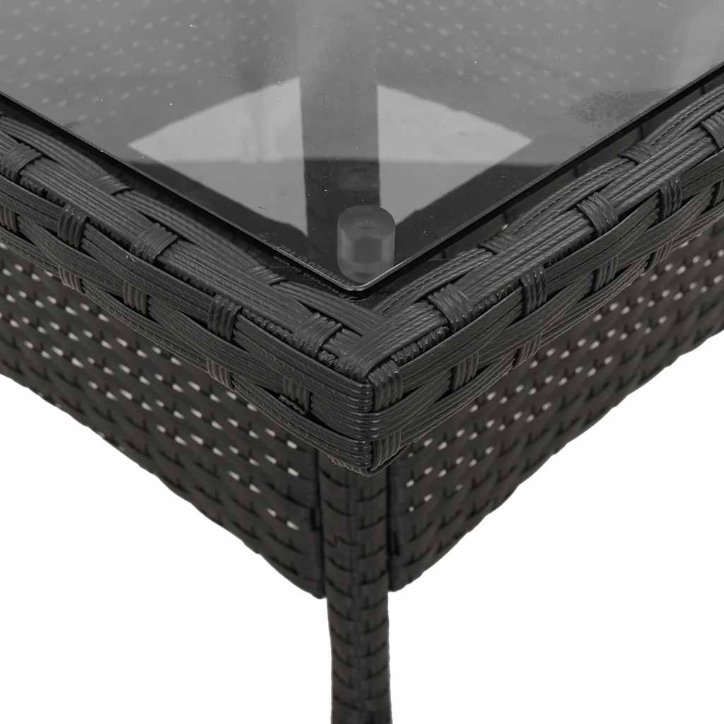 5 részes fekete polyrattan/üveg kerti étkezőgarnitúra párnákkal