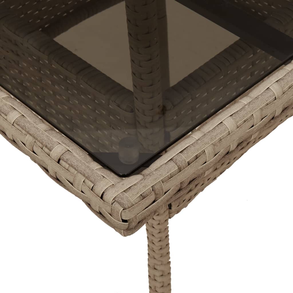 5 részes bézs polyrattan/üveg kerti étkezőgarnitúra párnákkal