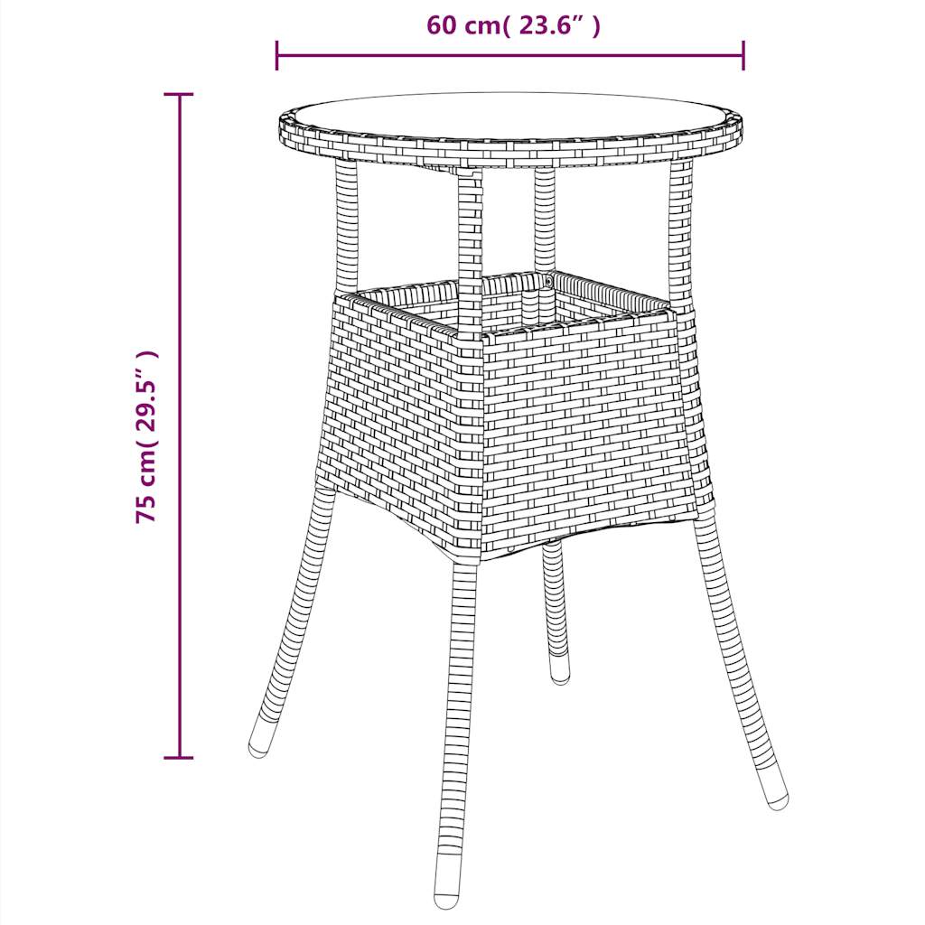 5 részes szürke polyrattan/üveg kerti étkezőgarnitúra párnával