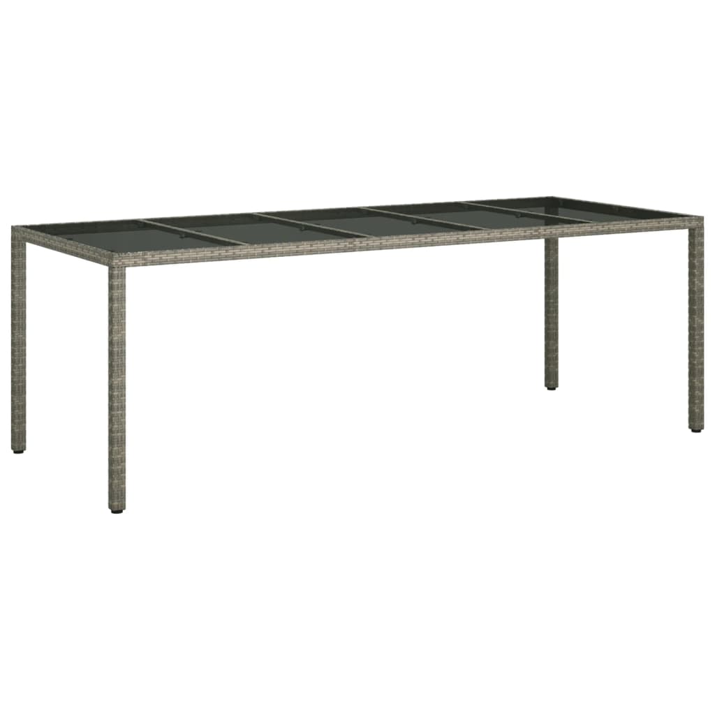 9 részes szürke polyrattan/üveg kerti étkezőgarnitúra párnával