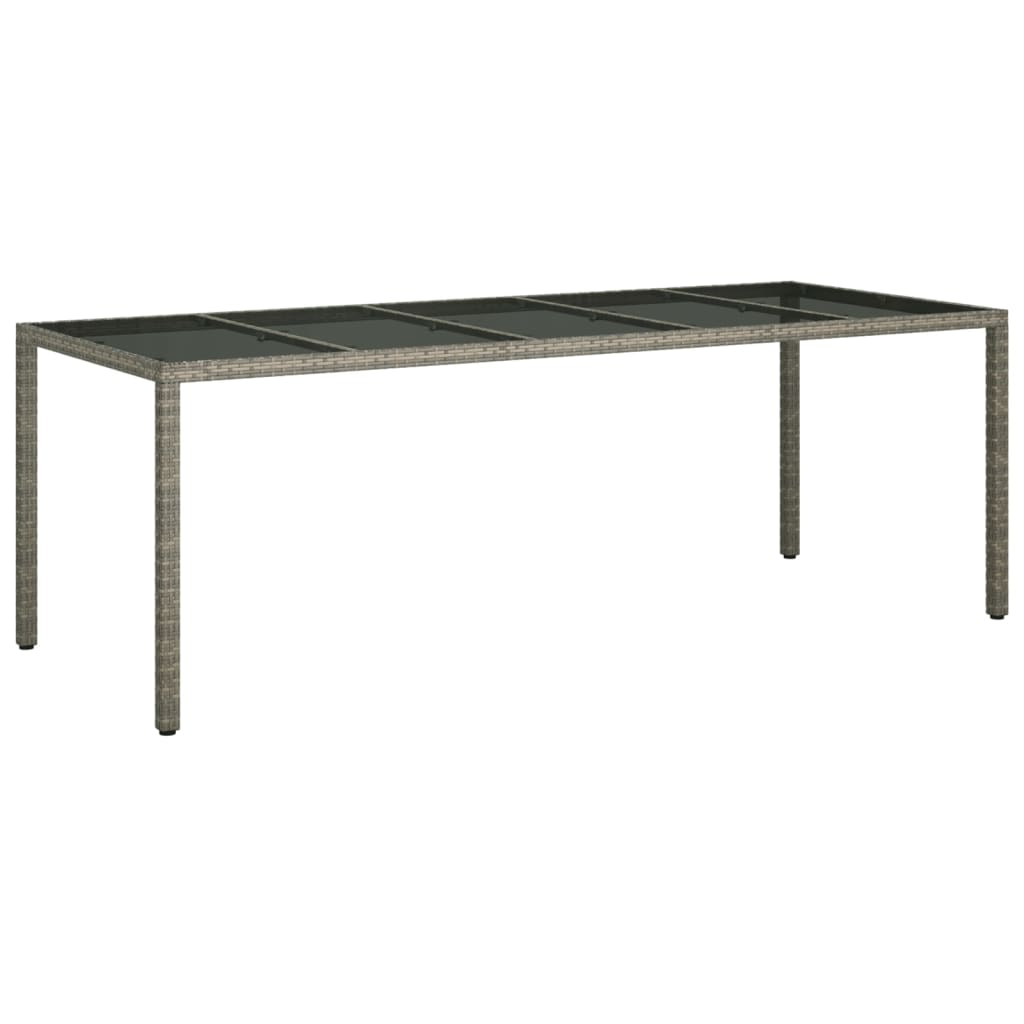 11 részes szürke polyrattan/üveg kerti ülőgarnitúra párnákkal