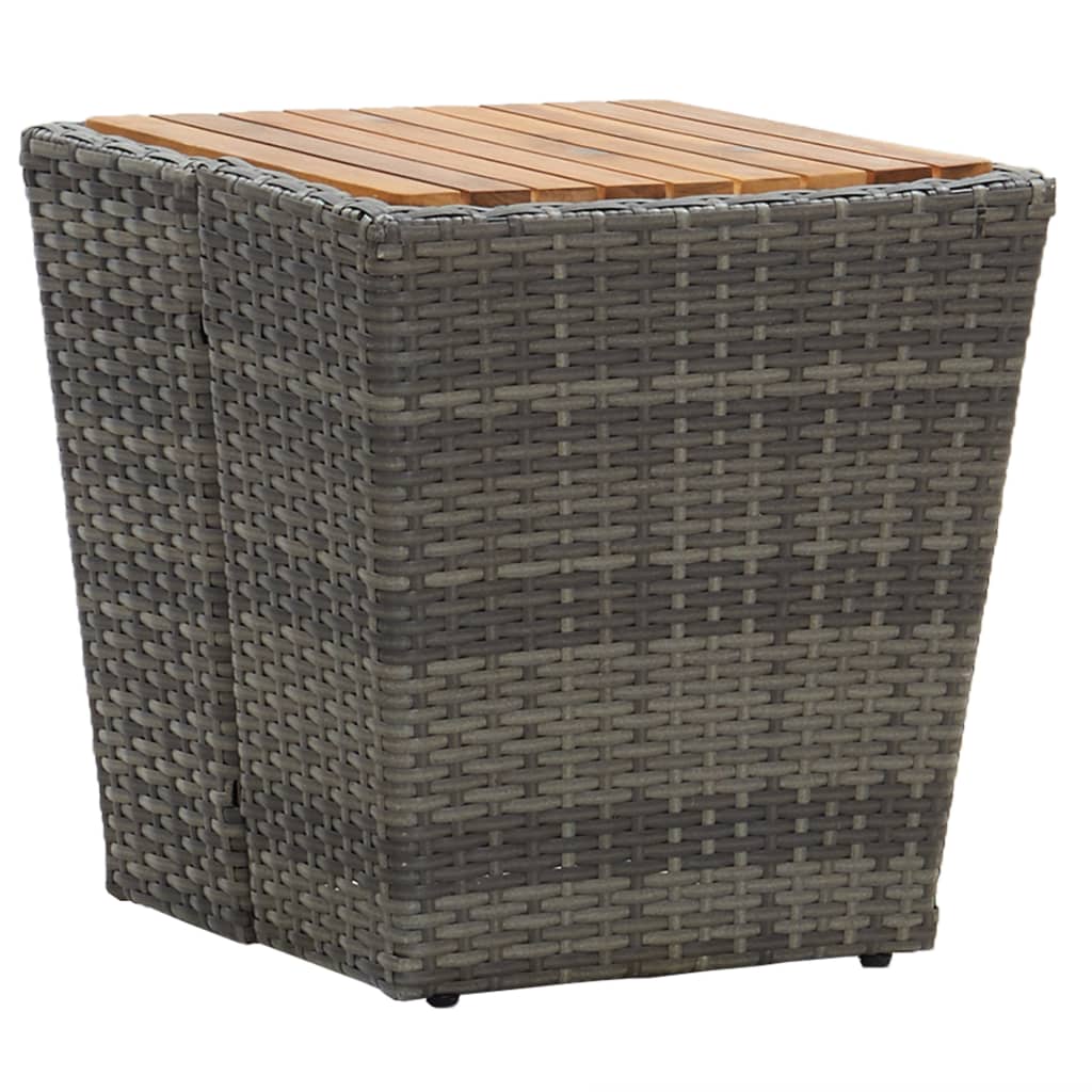 3 részes szürke polyrattan/üveg bisztrógarnitúra párnákkal