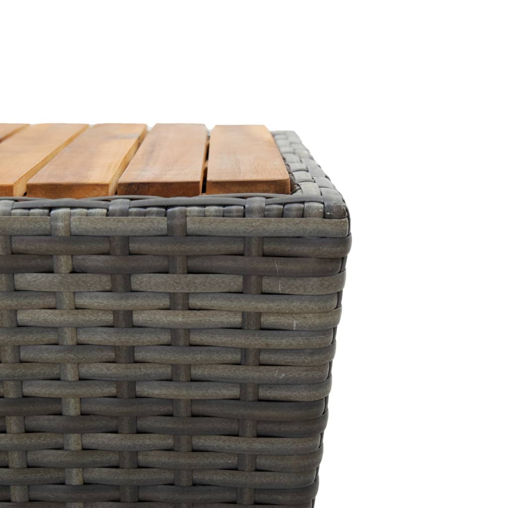 3 részes szürke polyrattan/üveg bisztrógarnitúra párnákkal