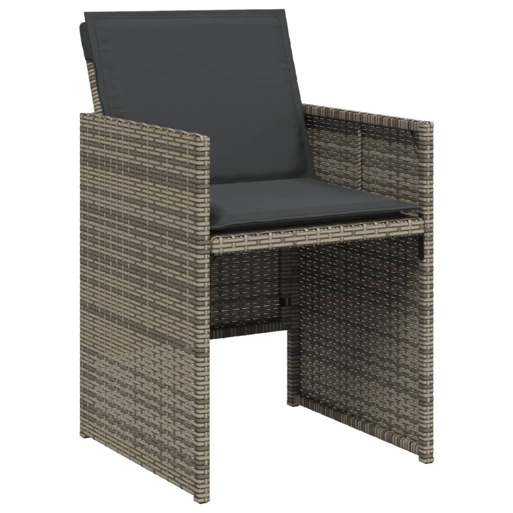7 részes szürke polyrattan kerti étkezőgarnitúra párnával