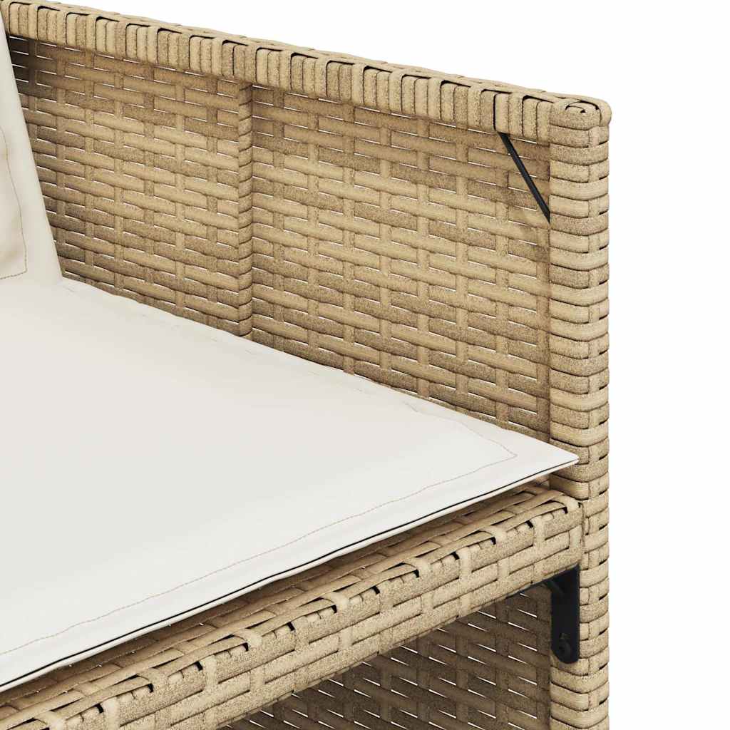 9 részes bézs polyrattan kerti étkezőgarnitúra párnákkal
