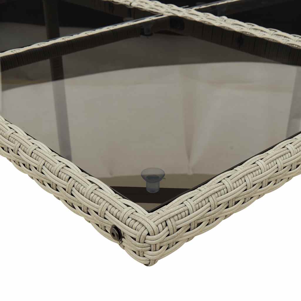 15 részes szürke polyrattan kerti étkezőgarnitúra párnákkal