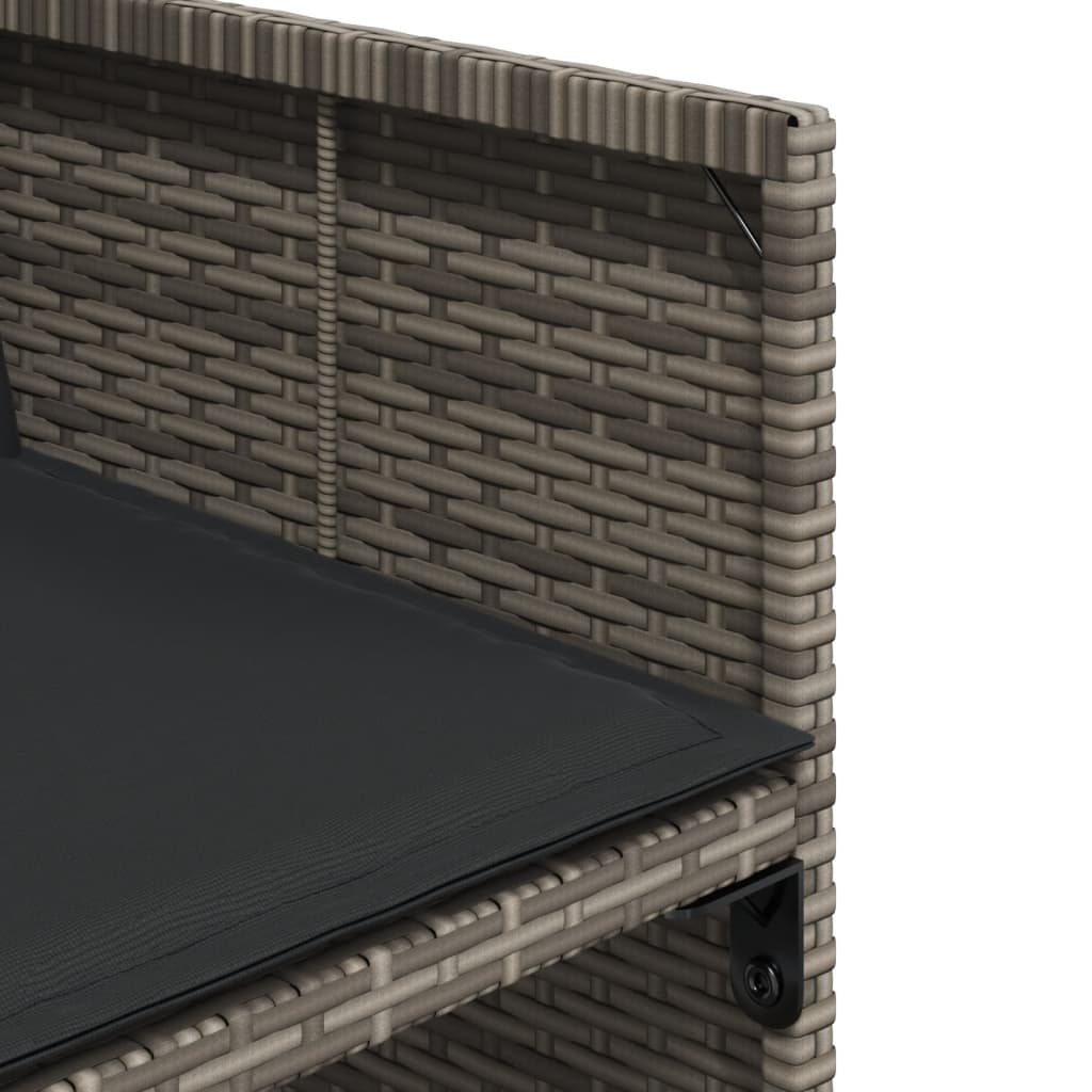 9 részes szürke polyrattan kerti étkezőgarnitúra párnával