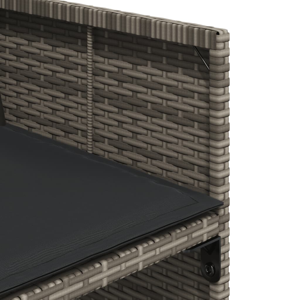 13 részes szürke polyrattan kerti ülőgarnitúra párnákkal