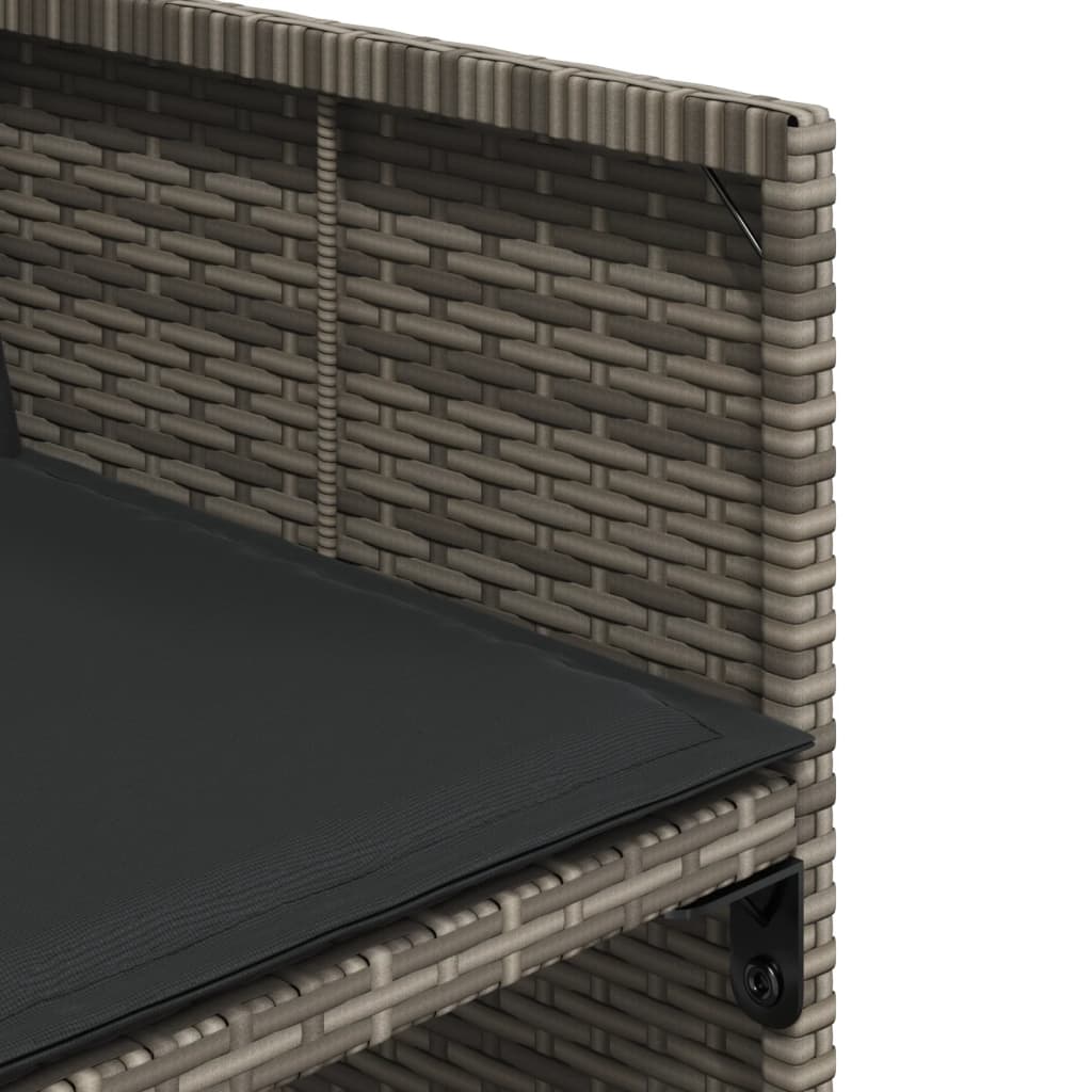 11 részes szürke polyrattan kerti ülőgarnitúra párnákkal
