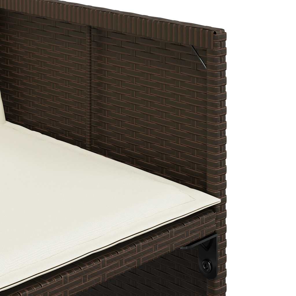 15 részes barna polyrattan kerti ülőgarnitúra párnákkal