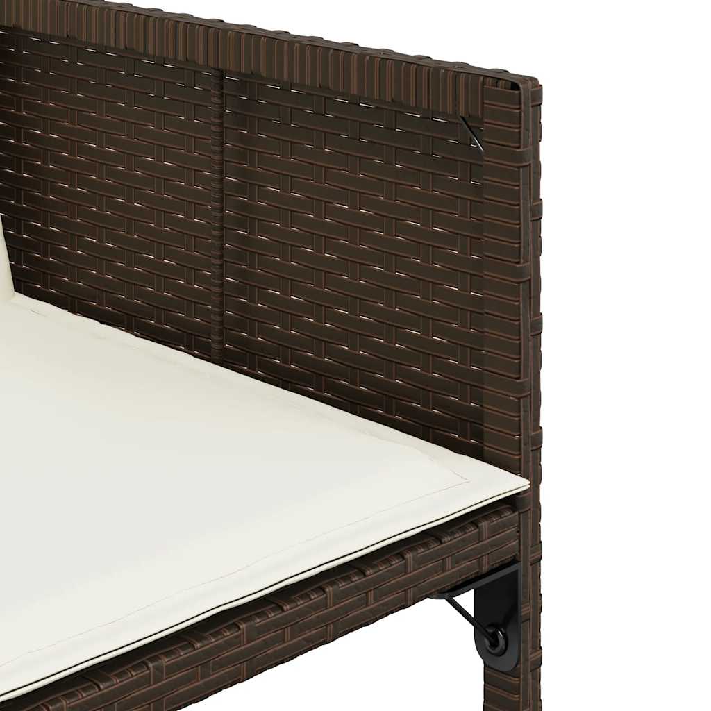 13 részes barna polyrattan kerti ülőgarnitúra párnákkal
