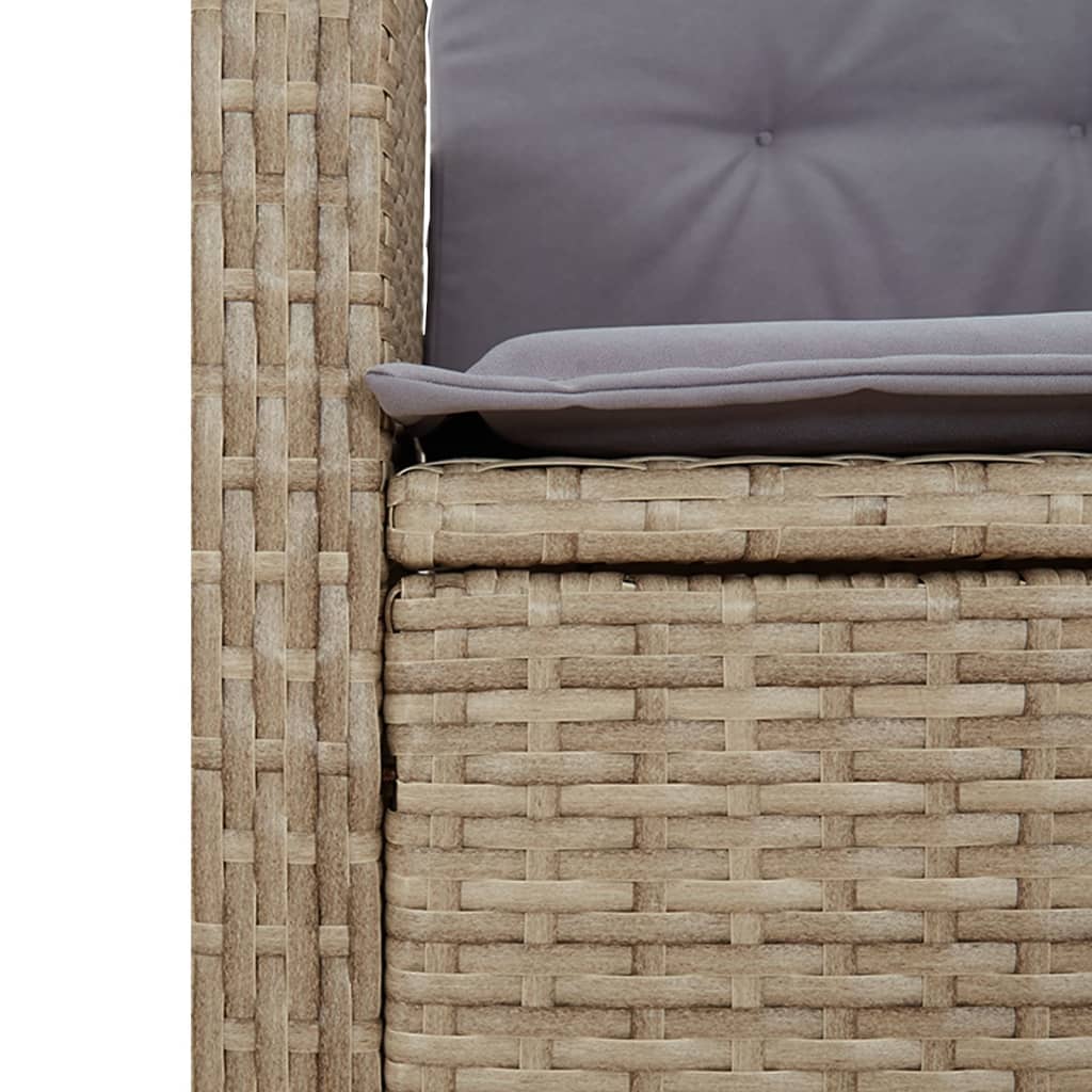 4 részes bézs polyrattan kerti étkezőgarnitúra párnákkal