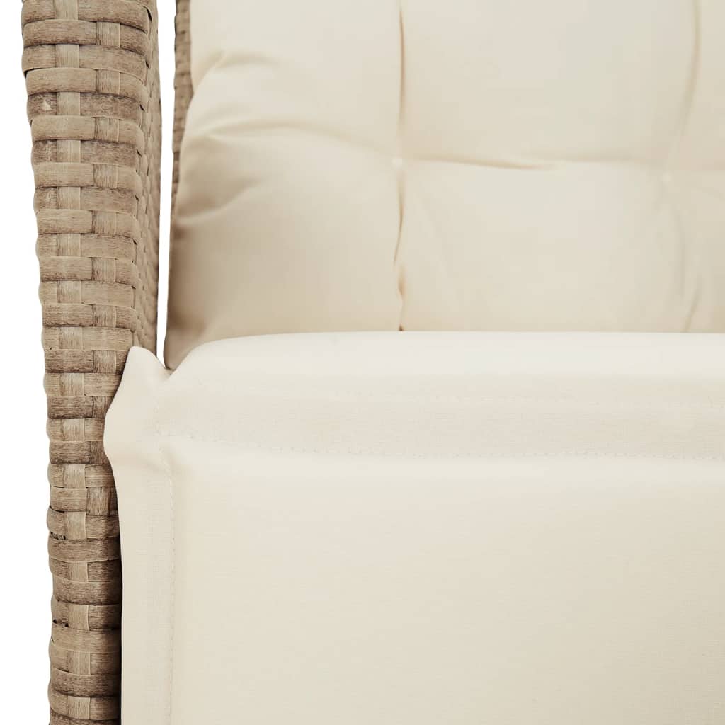 5 részes bézs polyrattan kerti étkezőgarnitúra párnákkal