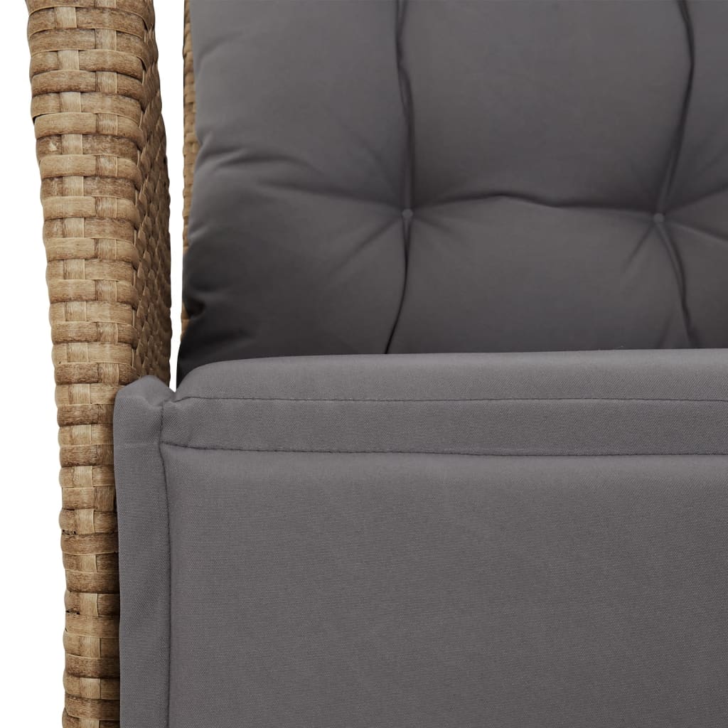 5 részes bézs polyrattan kerti étkezőgarnitúra párnákkal