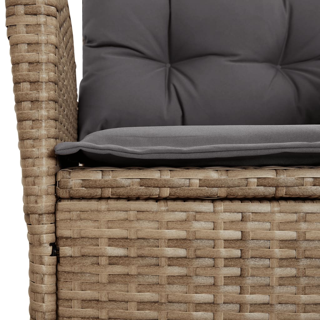 4 részes bézs polyrattan kerti étkezőgarnitúra párnákkal