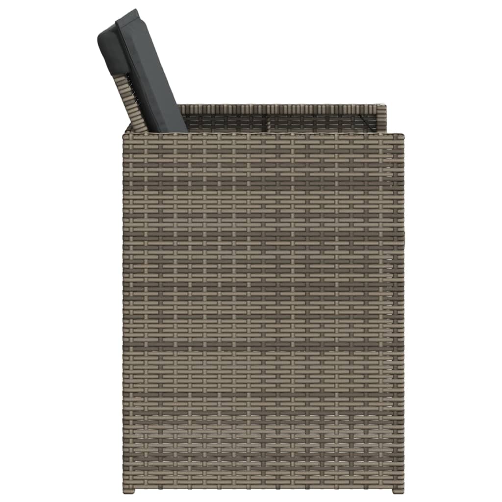 4 db szürke polyrattan kerti szék párnával