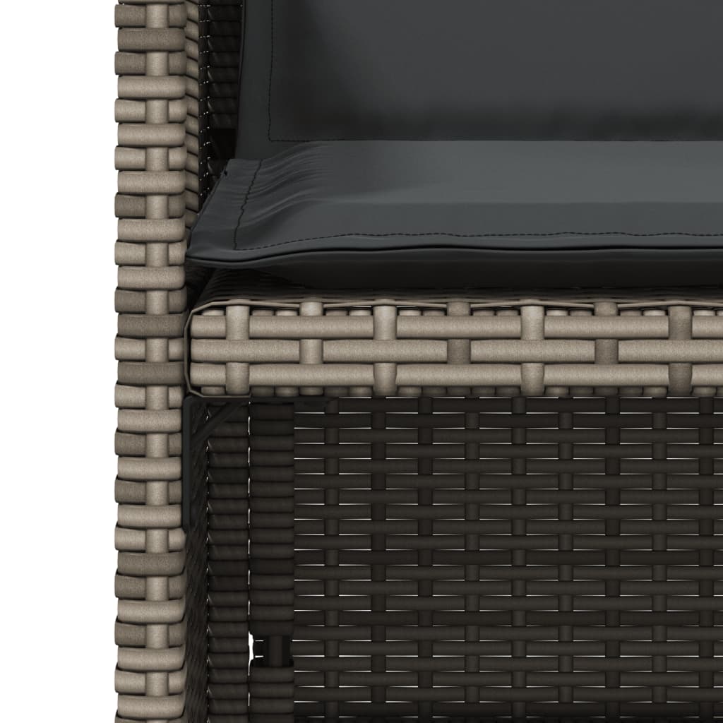 4 db szürke polyrattan kerti szék párnával