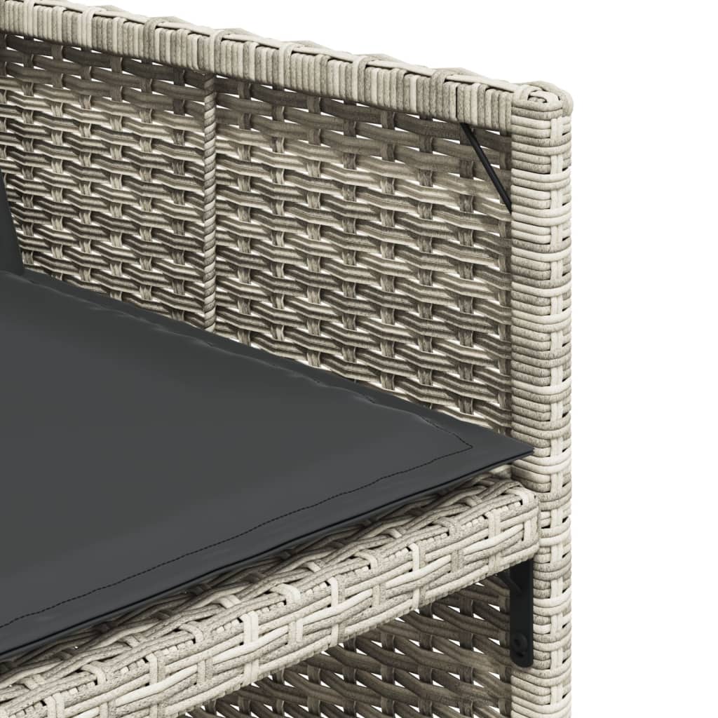 4 db világosszürke polyrattan kerti szék párnával
