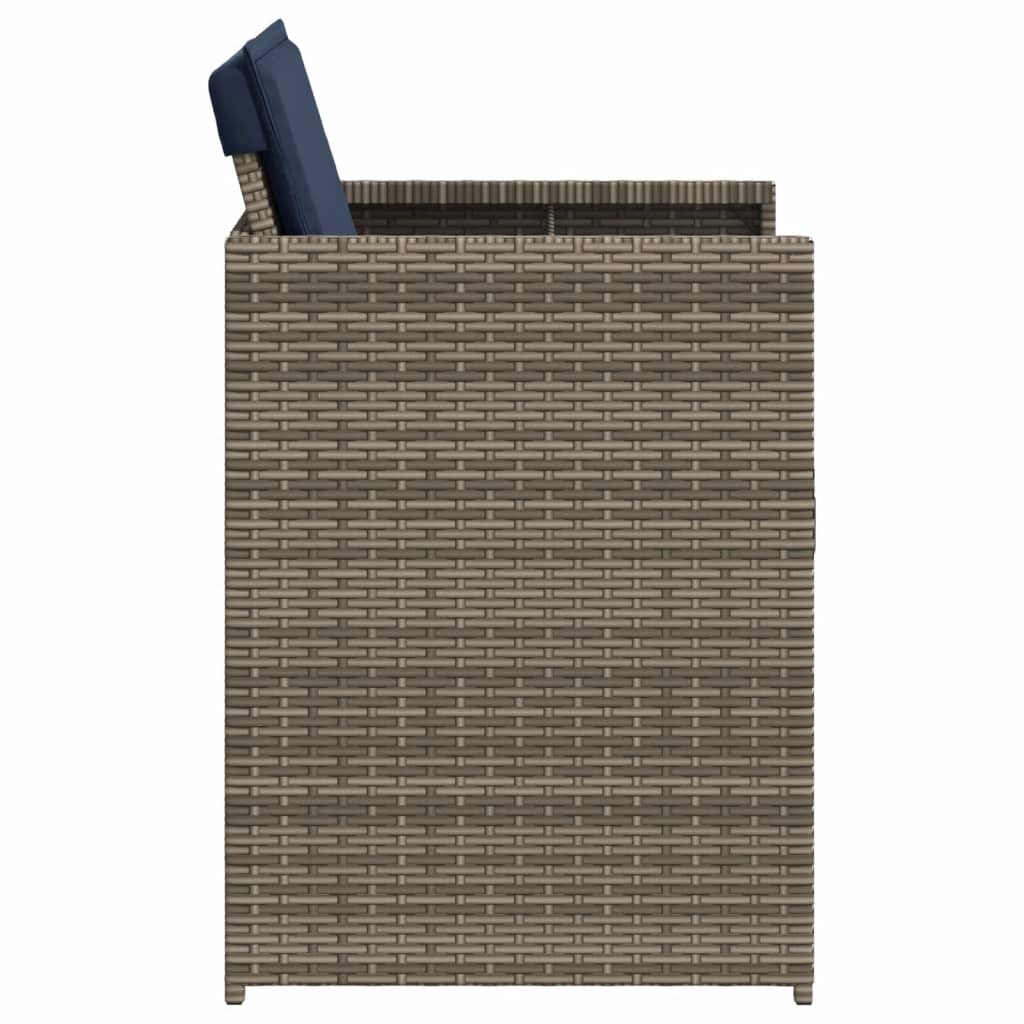 4 db szürke polyrattan kerti szék párnával
