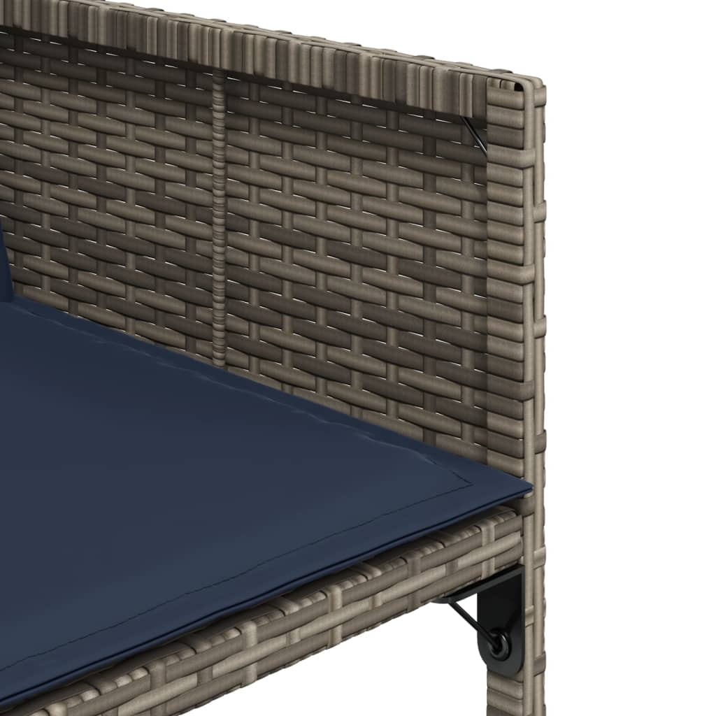 4 db szürke polyrattan kerti szék párnával