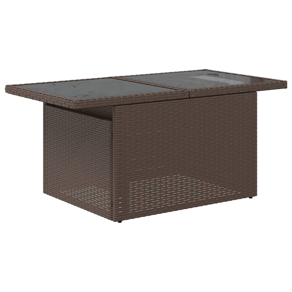 8 db barna polyrattan kerti kanapégarnitúra párnákkal
