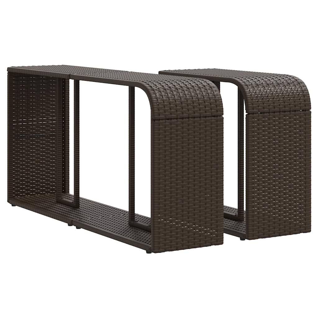 11 db barna polyrattan kerti kanapégarnitúra párnákkal