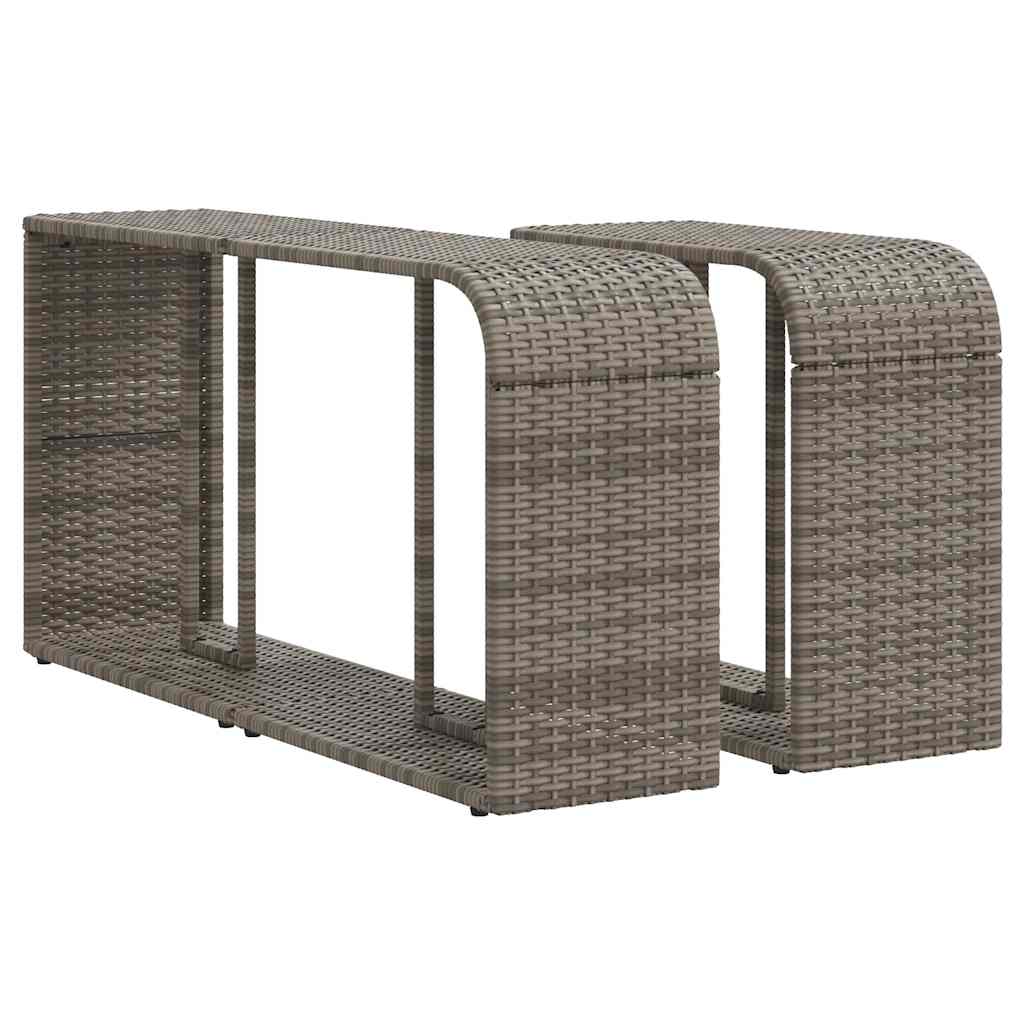 11 db szürke polyrattan kerti kanapégarnitúra párnákkal