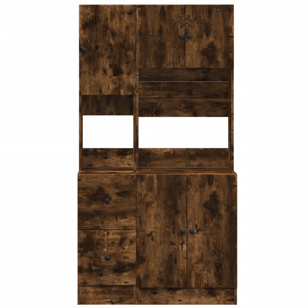 füstös tölgy színű szerelt fa konyhaszekrény 95 x 50 x 180 cm