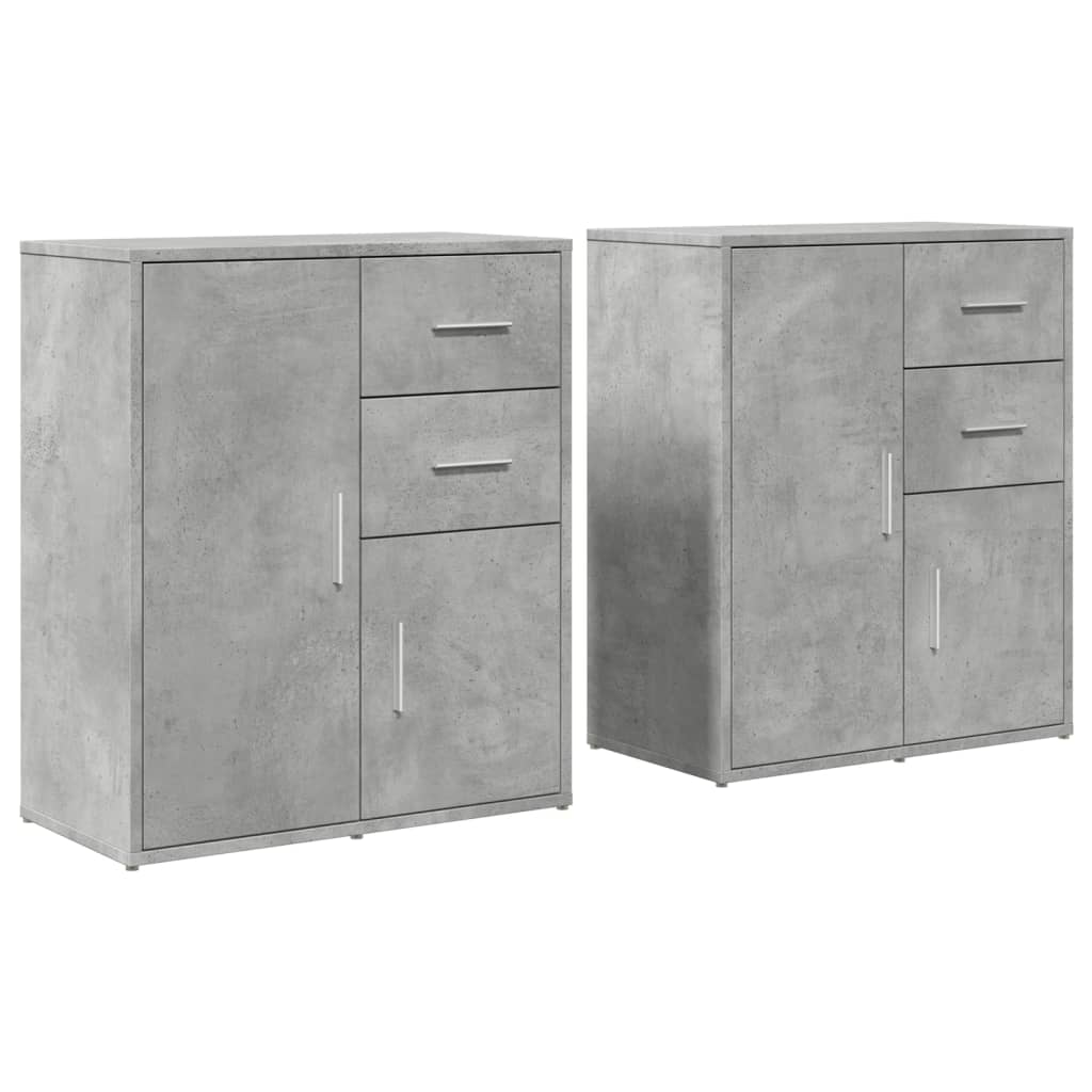 2 db betonszürke szerelt fa tálalószekrény 60 x 31 x 70 cm