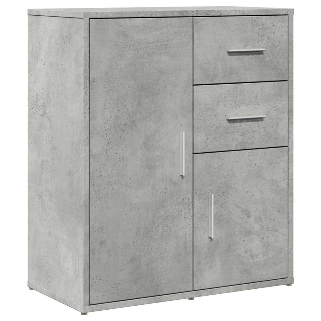 2 db betonszürke szerelt fa tálalószekrény 60 x 31 x 70 cm
