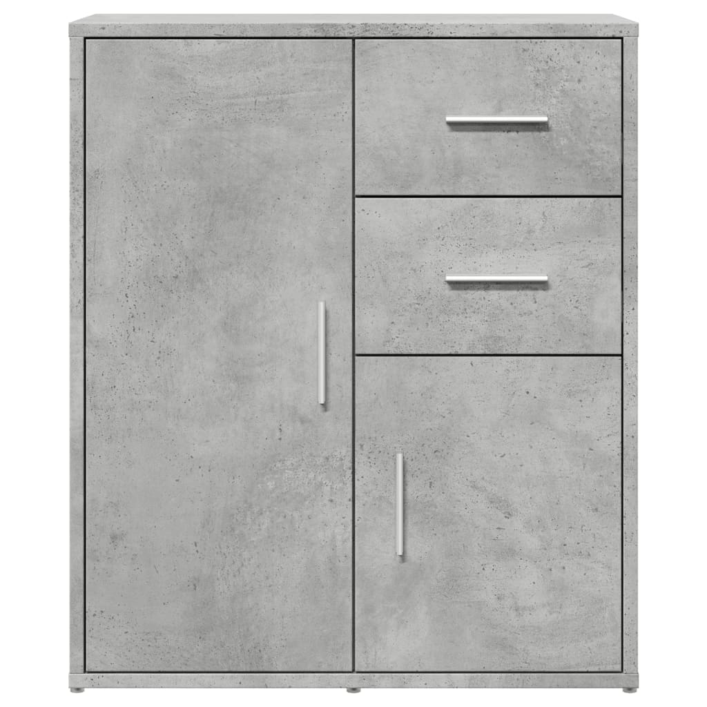 2 db betonszürke szerelt fa tálalószekrény 60 x 31 x 70 cm