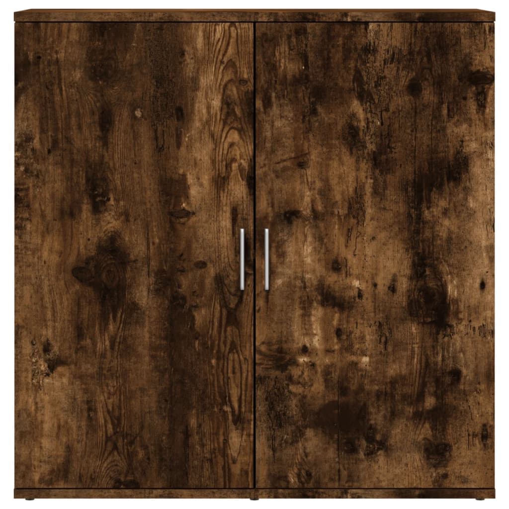 2 db füstös tölgy színű szerelt fa tálalószekrény 79x38x80 cm