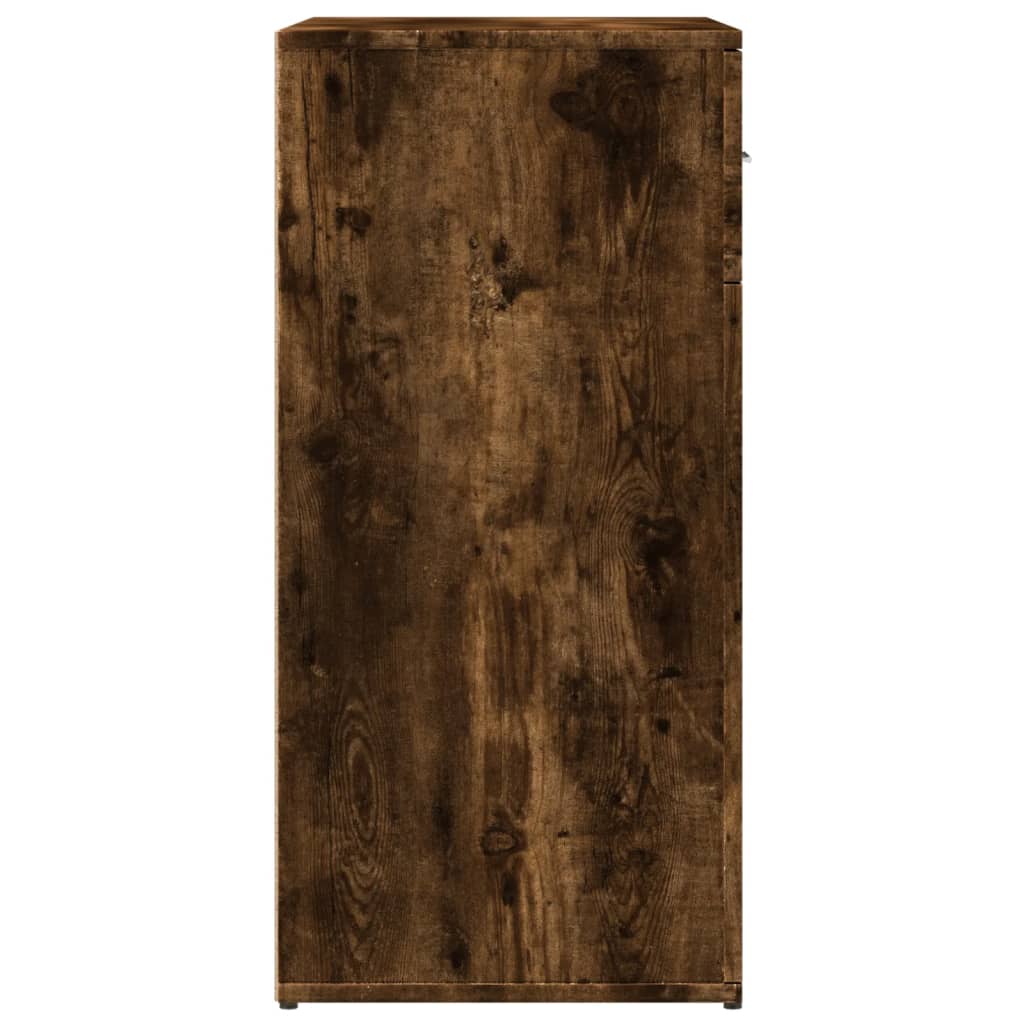 2 db füstös tölgy színű szerelt fa tálalószekrény 79x38x80 cm
