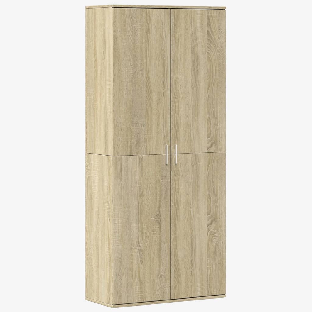 sonoma tölgy színű szerelt fa magasszekrény 80 x 35 x 180 cm