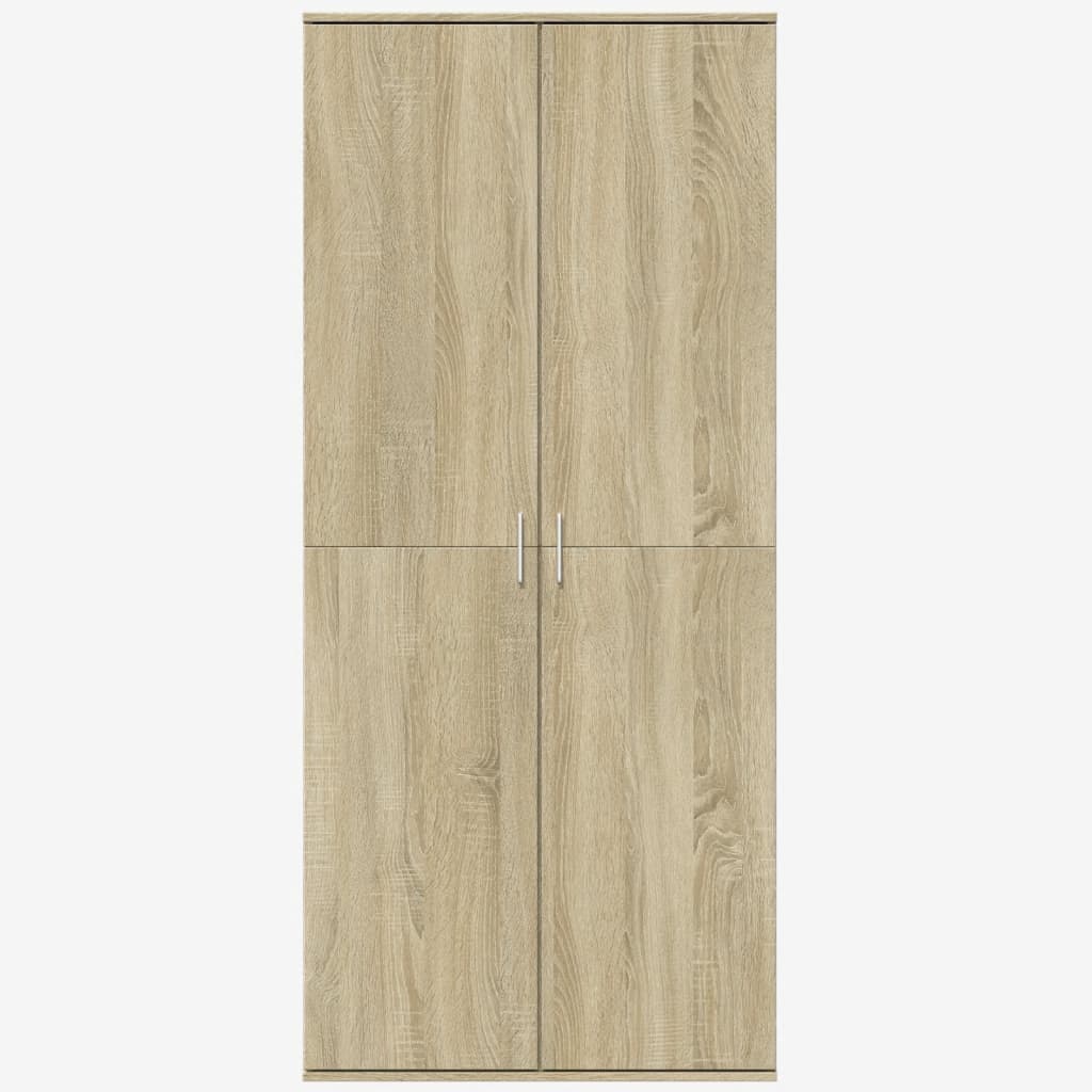 sonoma tölgy színű szerelt fa magasszekrény 80 x 35 x 180 cm