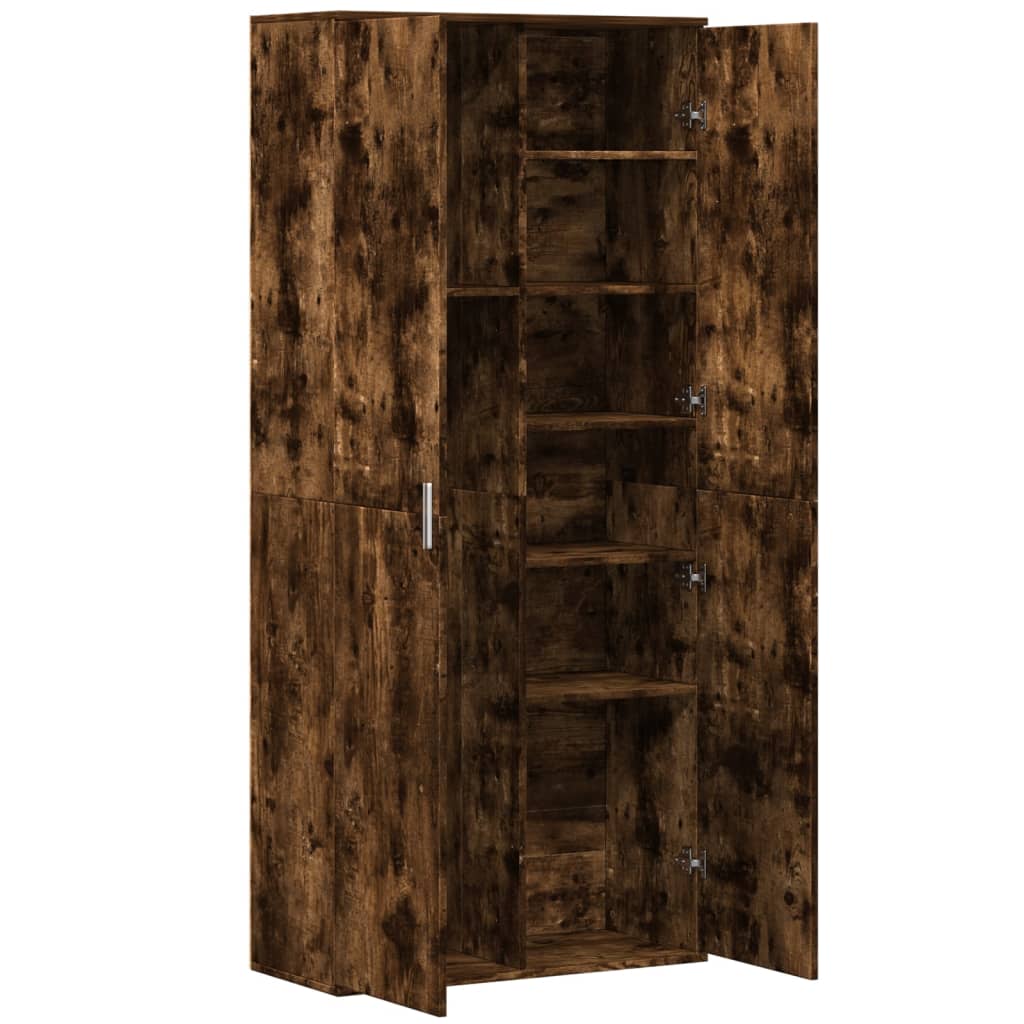 füstös tölgy színű szerelt fa magasszekrény 80 x 35 x 180 cm