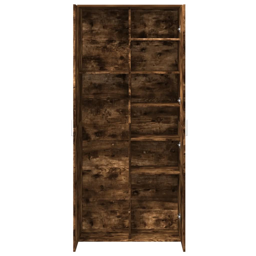 füstös tölgy színű szerelt fa magasszekrény 80 x 35 x 180 cm