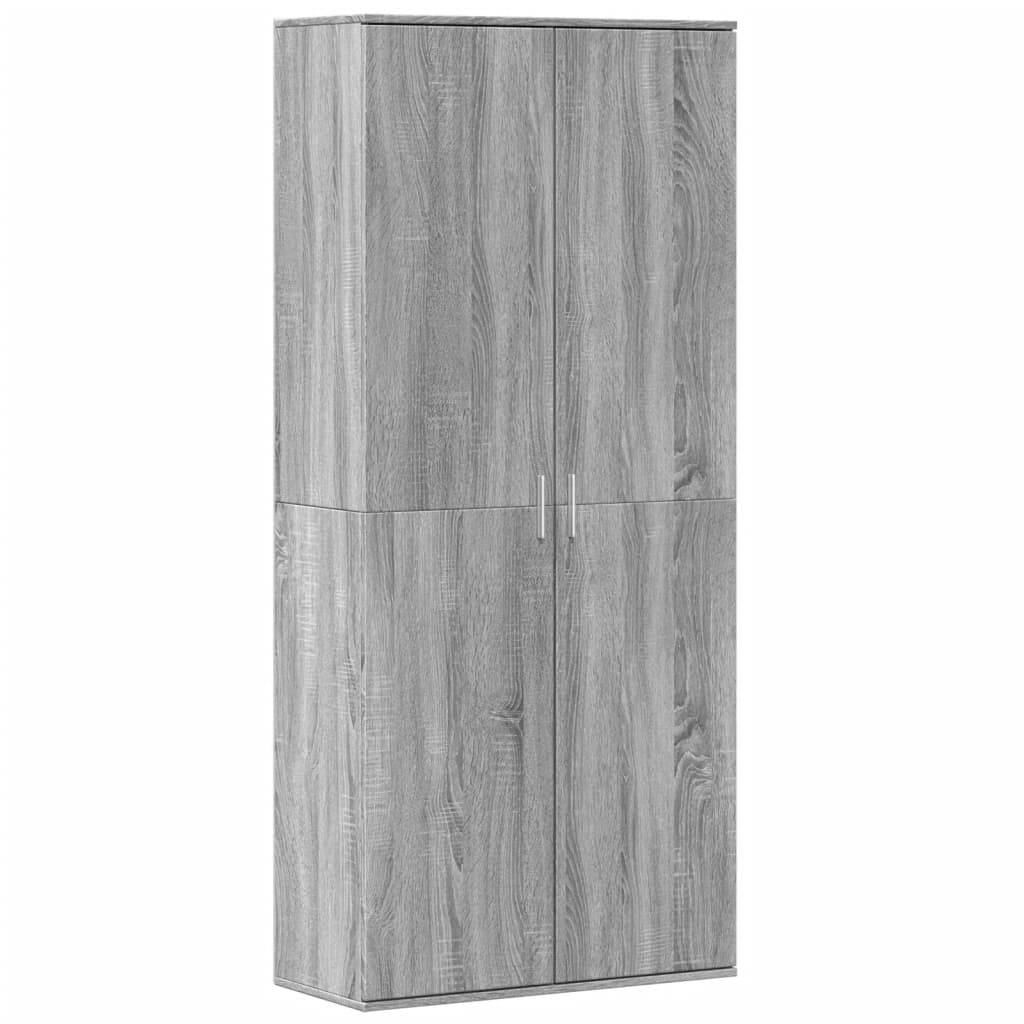 szürke sonoma színű szerelt fa magasszekrény 80 x 35 x 180 cm