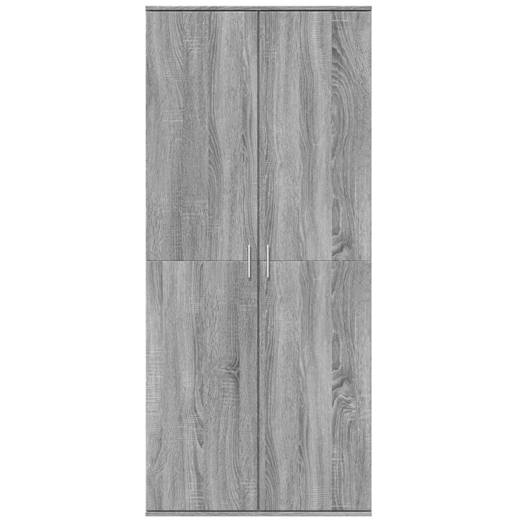 szürke sonoma színű szerelt fa magasszekrény 80 x 35 x 180 cm