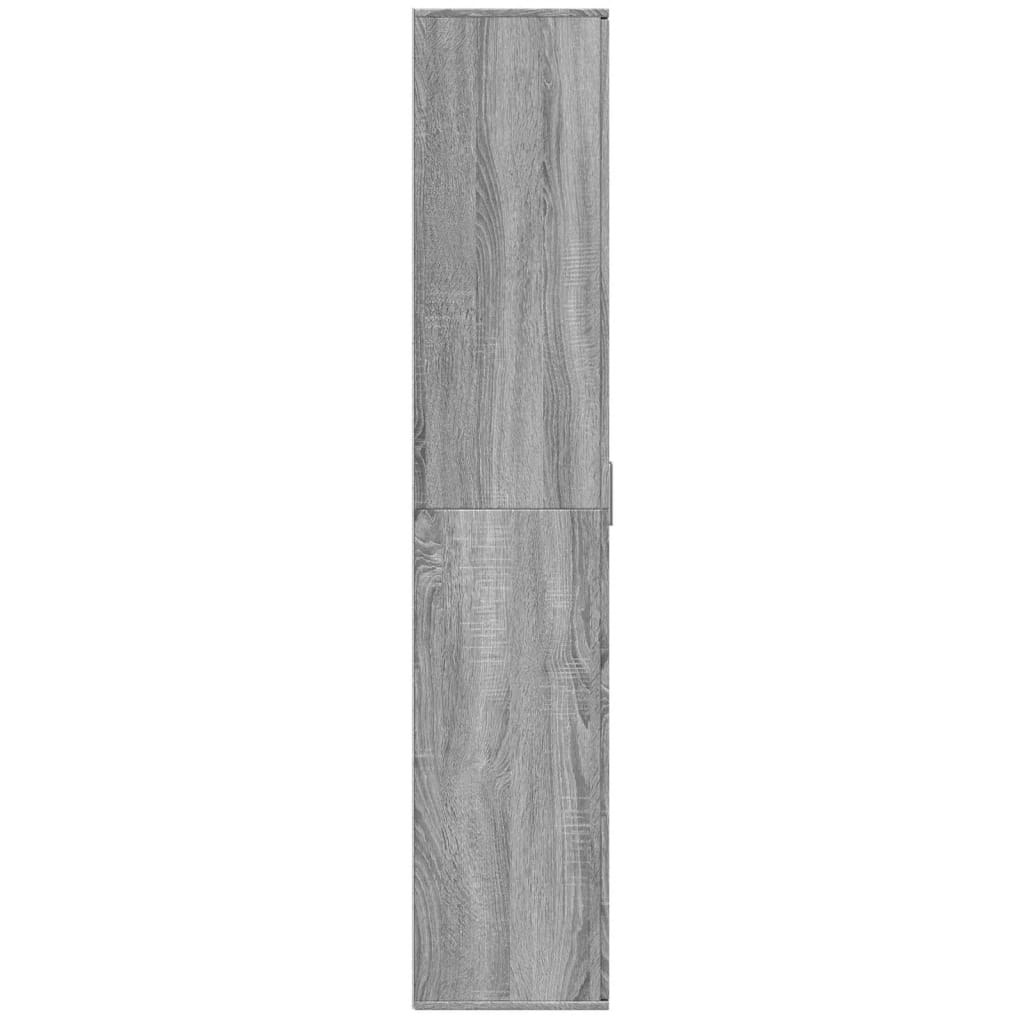 szürke sonoma színű szerelt fa magasszekrény 80 x 35 x 180 cm