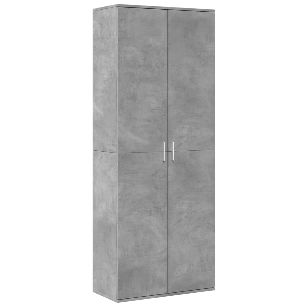 betonszürke szerelt fa magasszekrény 70 x 35 x 180