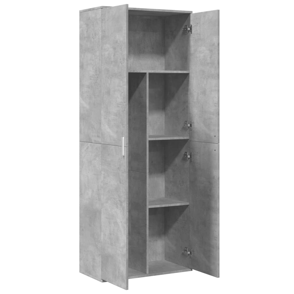 betonszürke szerelt fa magasszekrény 70 x 35 x 180