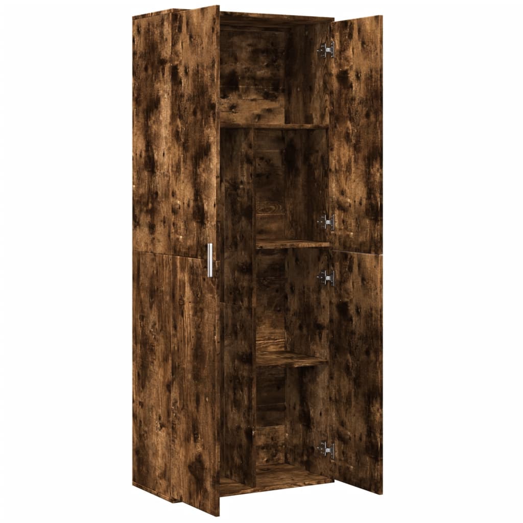 füstös tölgy színű szerelt fa magasszekrény 70 x 35 x 180