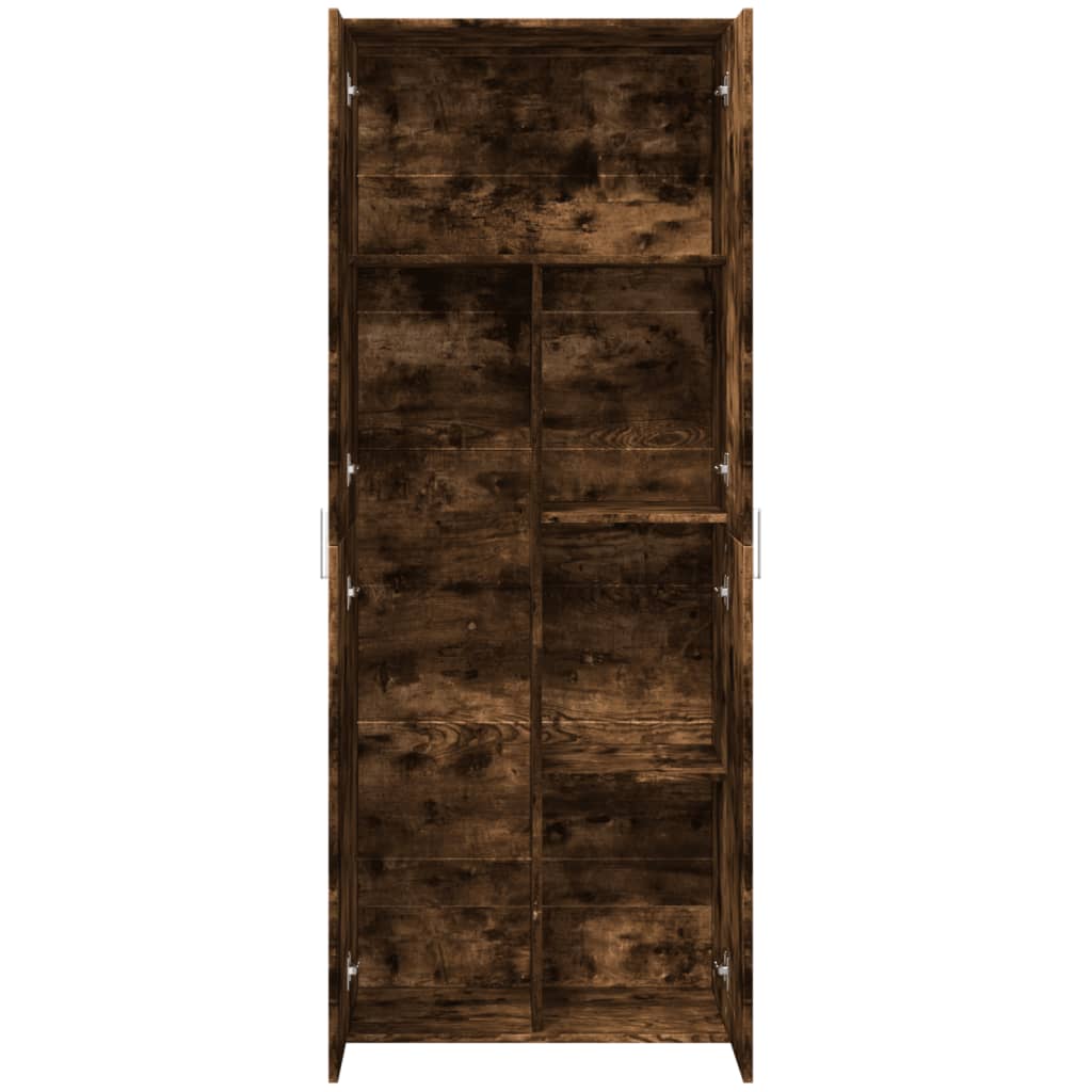 füstös tölgy színű szerelt fa magasszekrény 70 x 35 x 180